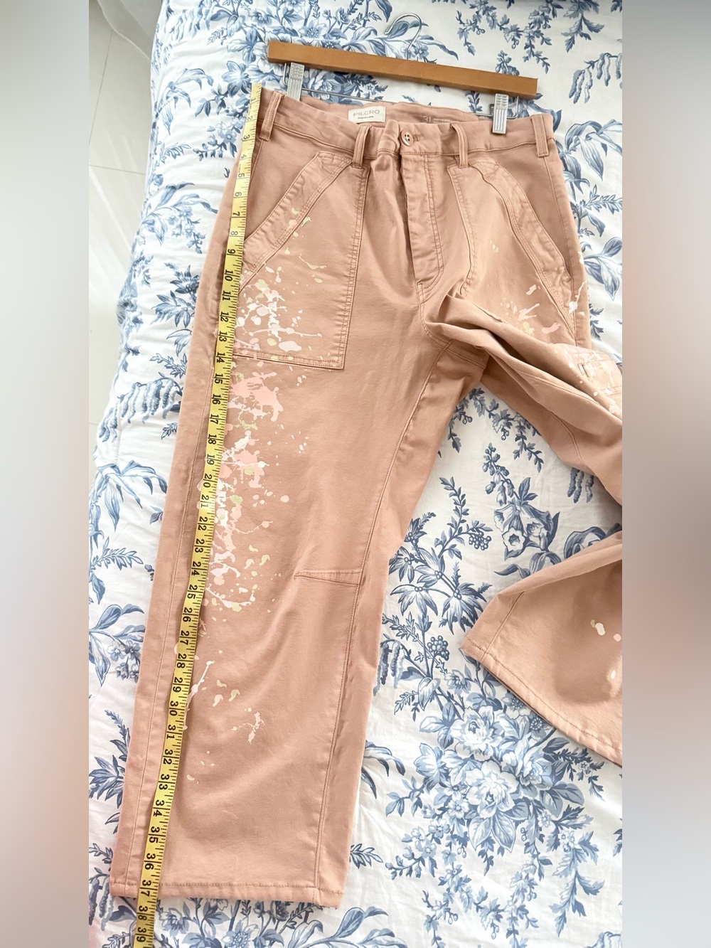 Pilcro Peach Painter-Splatter Wide Leg Pants - Picture 9 of 9